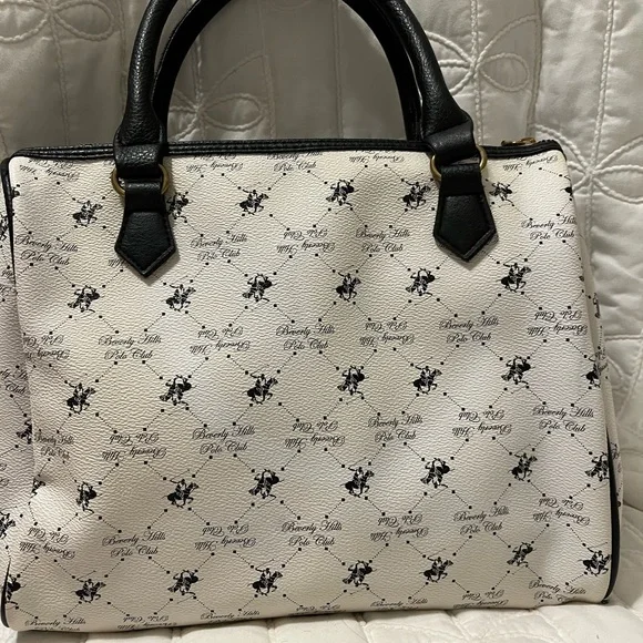 Beverly Hills Polo Club Black and White Satchel - Picture 3 of 3